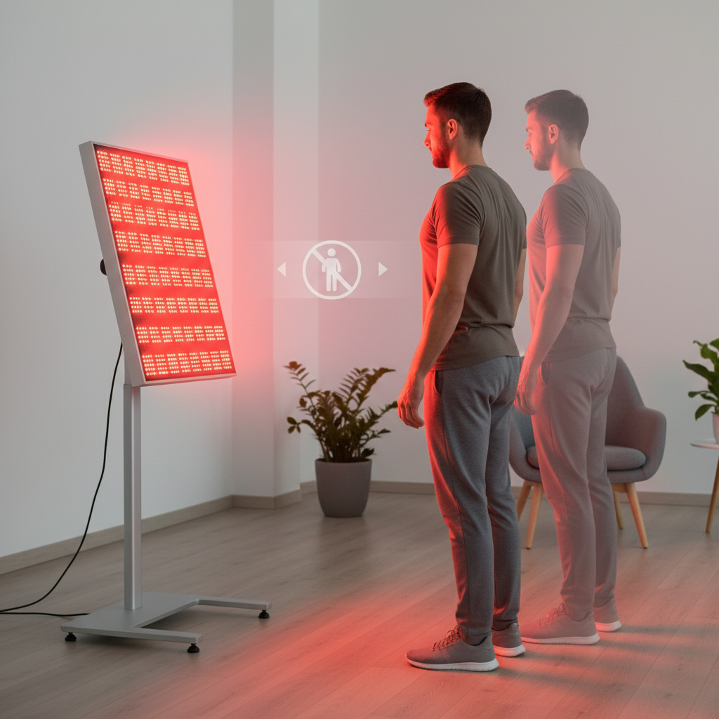 person making a common red light therapy dosing mistake at home