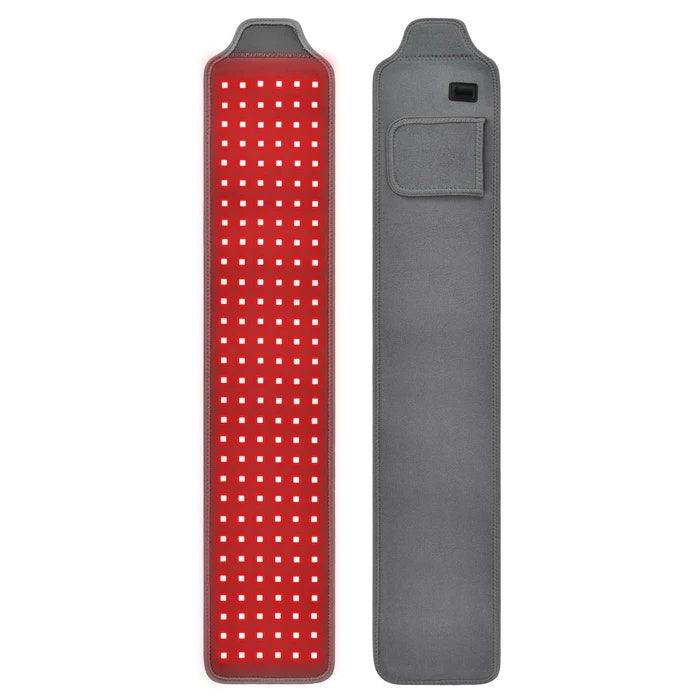 YOULUMI Red Light Therapy Belt - front with red light and back in grey color