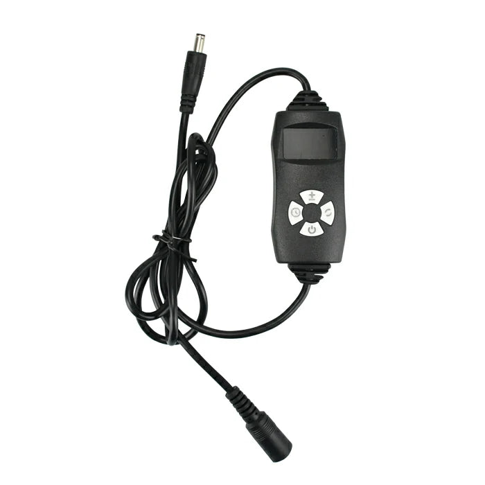YOULUMI Red Light Therapy Belt controller, showing power, timer, and intensity controls for the red light therapy belt.
