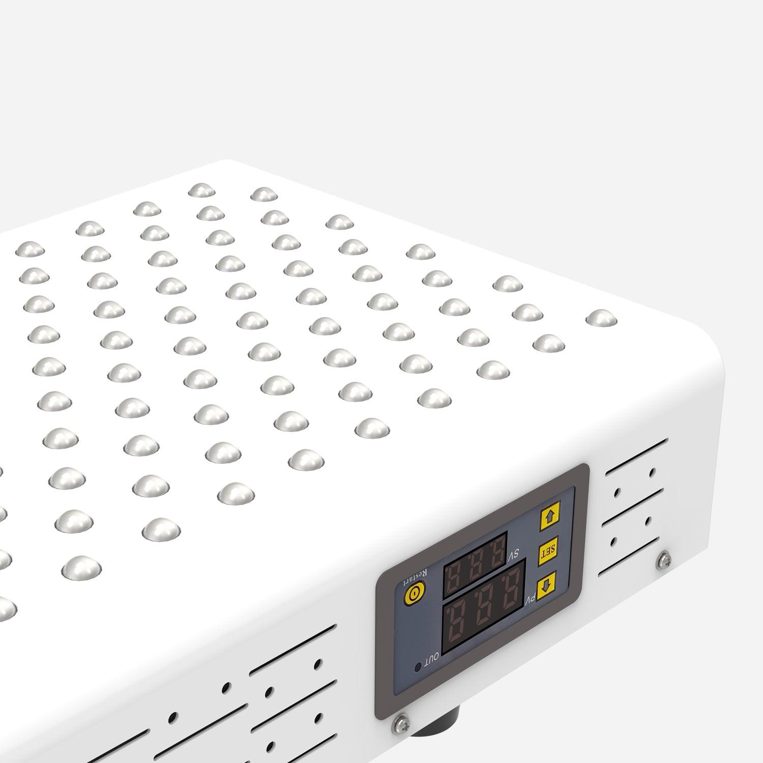 YOULUMI IPR-002 Red Light Therapy Panel, featuring digital display and white casing for pain relief and healing.