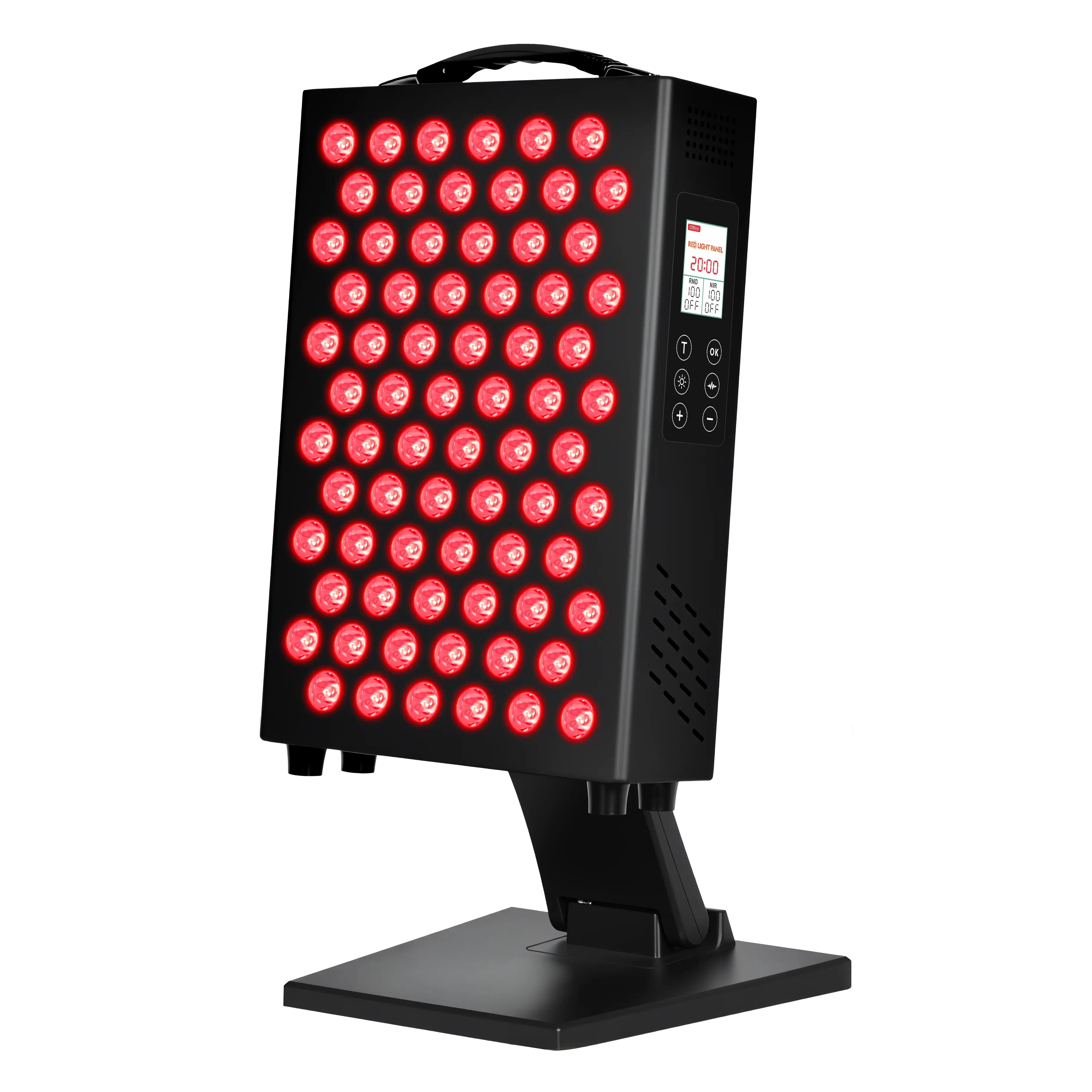 YouLumi 02T curved red and near-infrared light therapy panel with adjustable stand, black metal housing