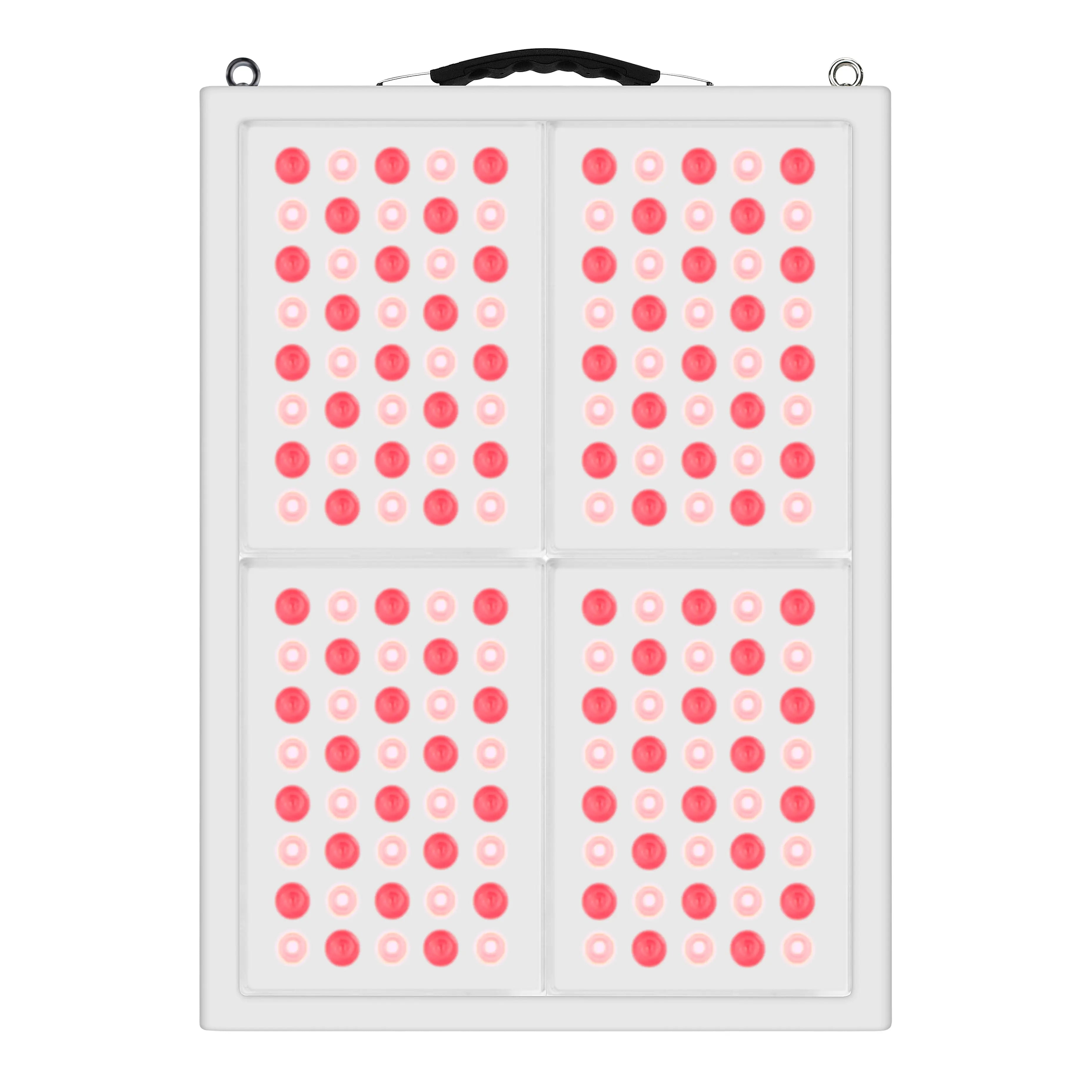 Close-up of YL-IRP010-04T red light therapy panel showing 640 LED layout for targeted treatment