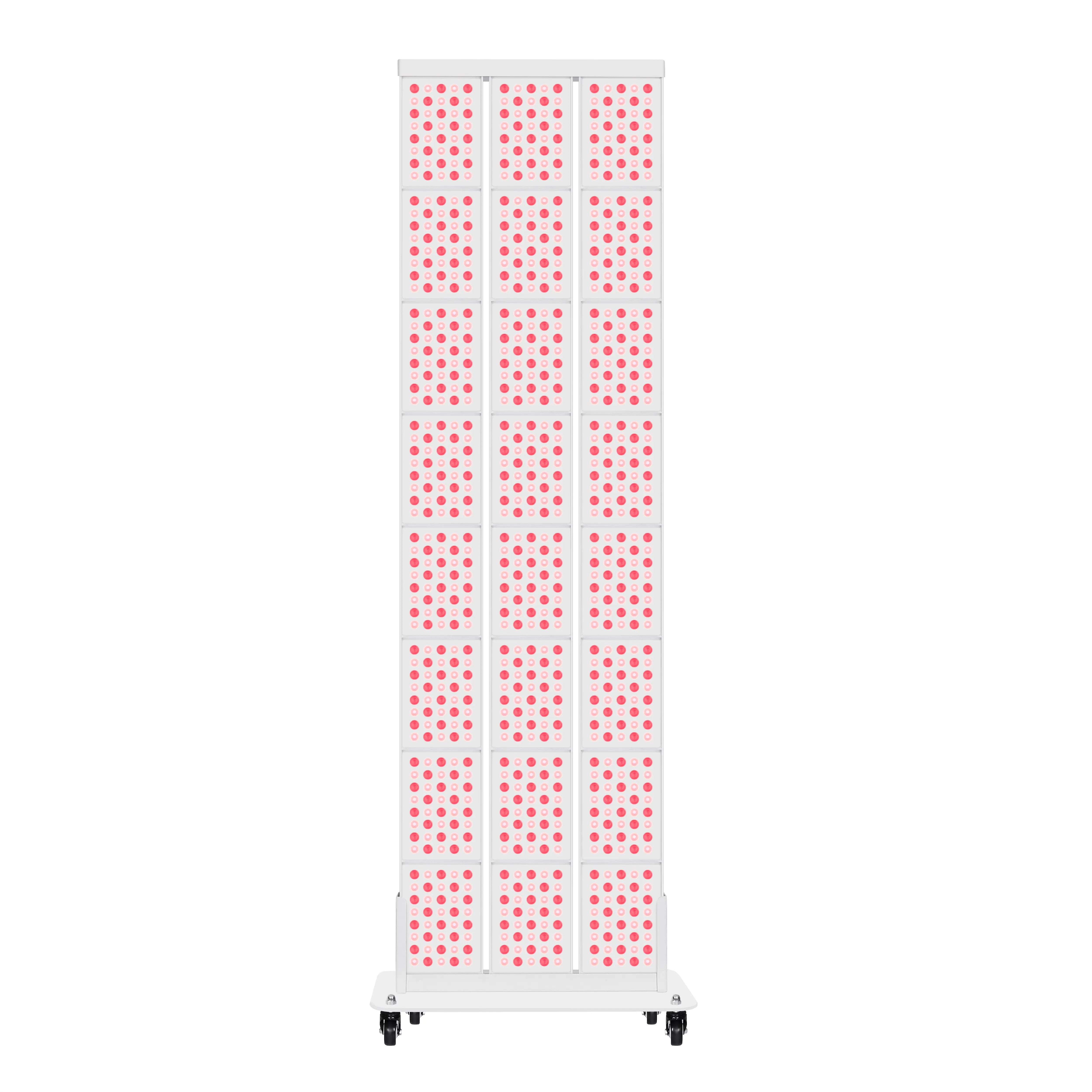 Front view of YL-IRP010-06L full-body red light therapy panel with LEDs illuminated