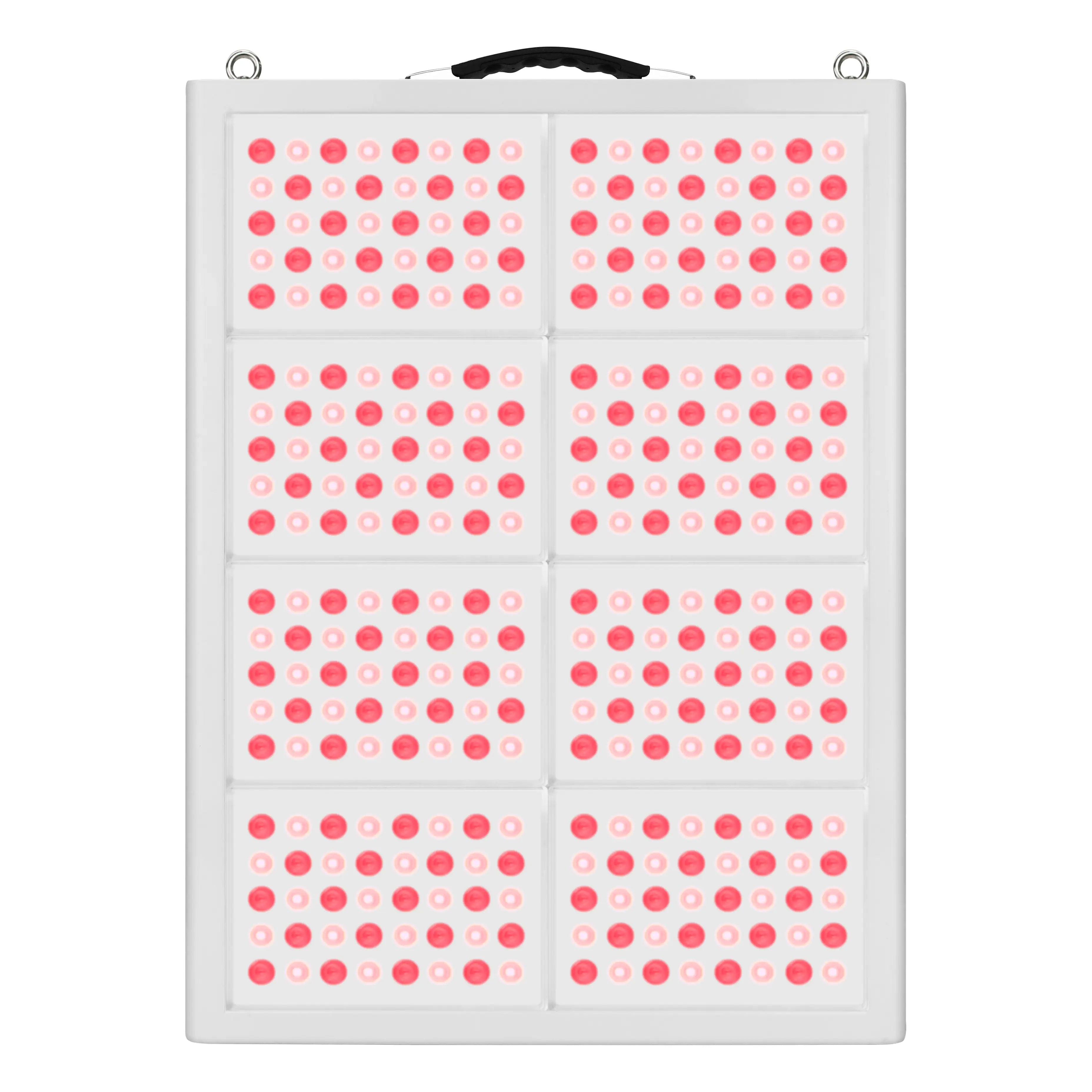 Front view of YL-IRP010-08T red light therapy panel with 1280 LEDs for medium to large area treatment