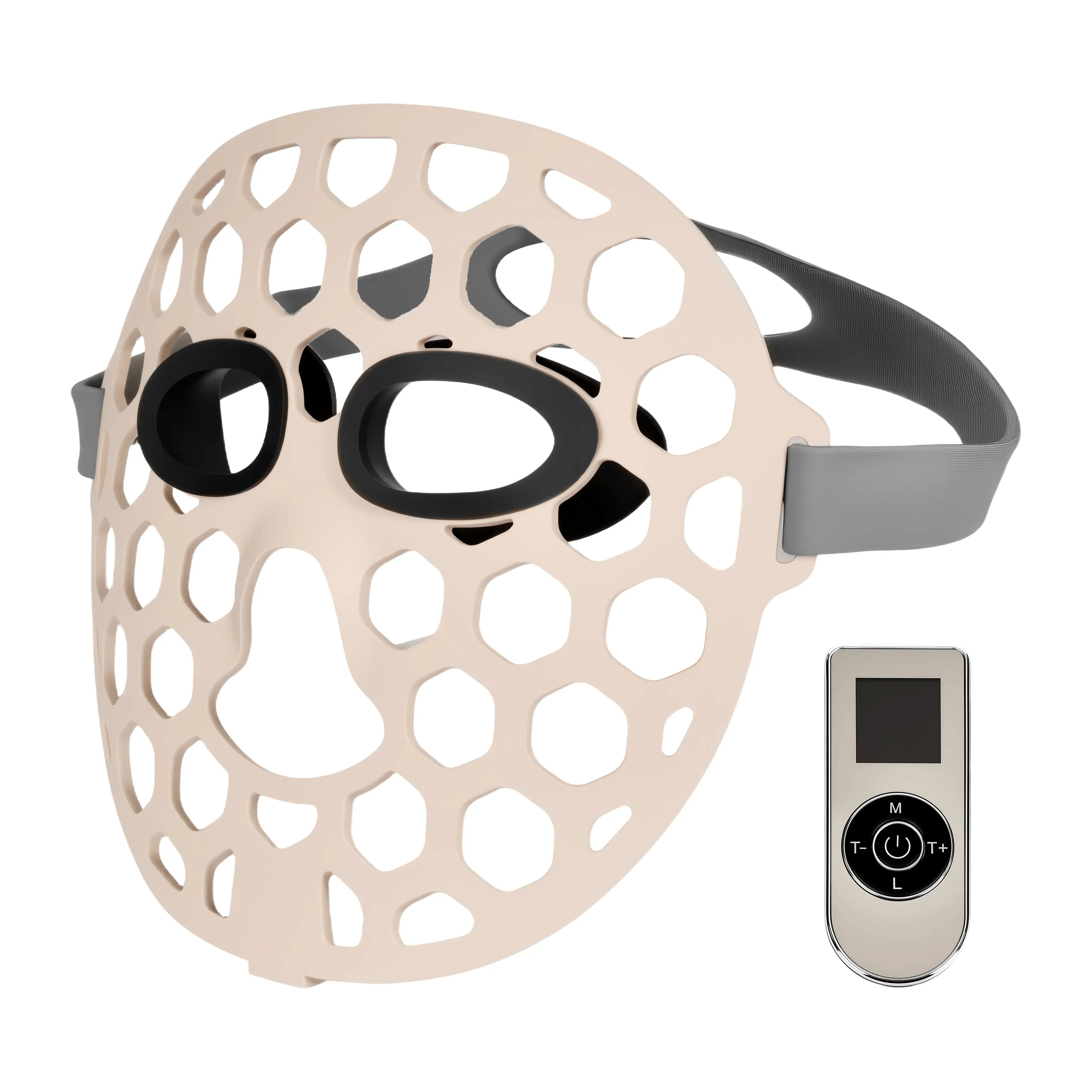 YouLumi YL-IRM-Y05 LED face mask with wireless controller side view